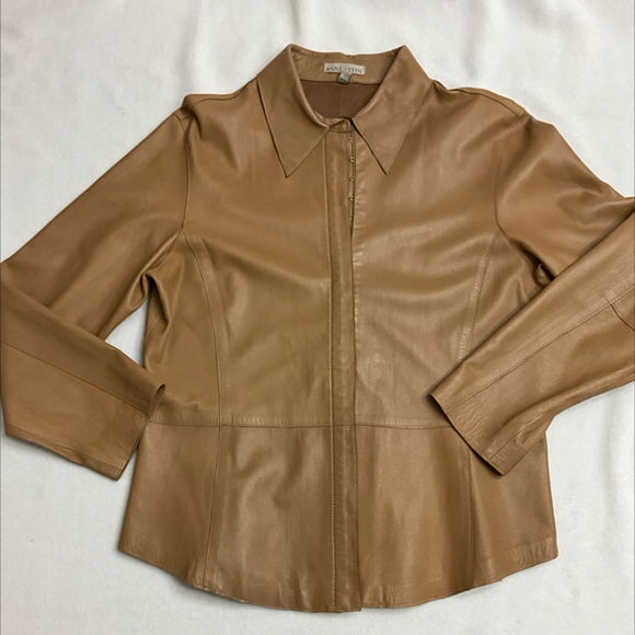 ANNE KLEIN LEATHER BLAZER - Picture 1 of 8